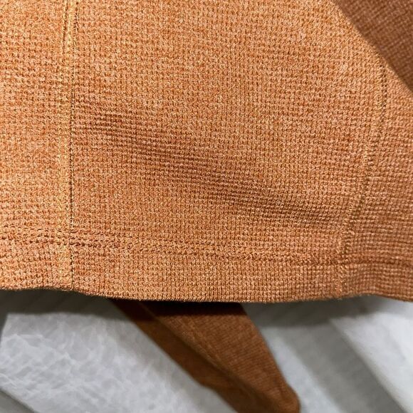 Eddie Bauer M Sienna Ginger Brown Waffle Knit Thermal Henley - Picture 7 of 11